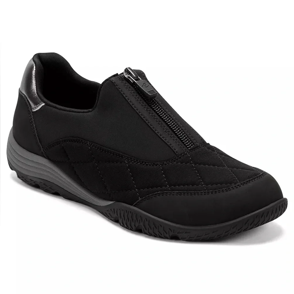 Easy Spirit Women's Barron Quilted Front-Zip Sneakers- Size 10W- Wide Width